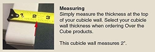 The Original Over the Cube - Quality Aluminum, Changeable Cubicle Nameplate Holder, Black Base, and Matte Black Name Plate Holder, (2" Cubicle Wall Depth) - Made in The USA