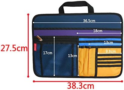 Unisex Bag Briefcase Insert Organizer Office File Document Storage Organizer (L) (Blue)