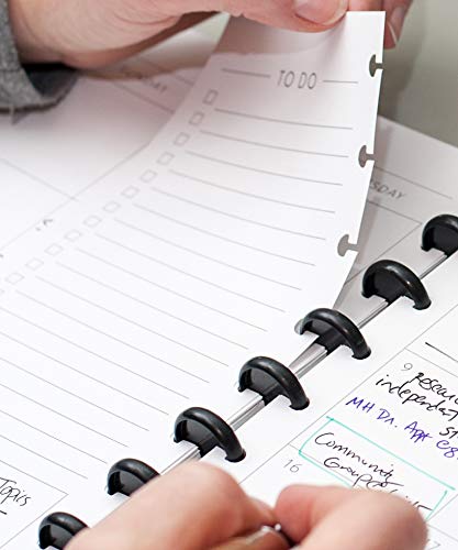 BetterNote Horizontal Undated Calendar Refill Pages for Disc Notebook, fits The Happy Planner, Discbound Levenger Circa, Staples Arc, TUL (Classic- 12 months, 11-Disc, 8.5"x11")