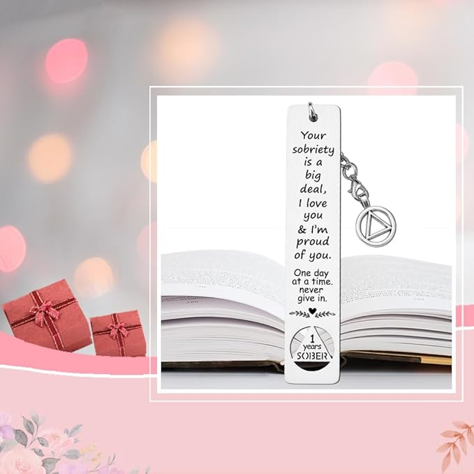 1 Year Sober Gifts for Men, Sobriety Gift for Men Women, Sober Recovery Alcoholics Recovering Gift, Sober Gifts for Loved One in Recovery, 1 Year Sober Anniversary gift-DB16