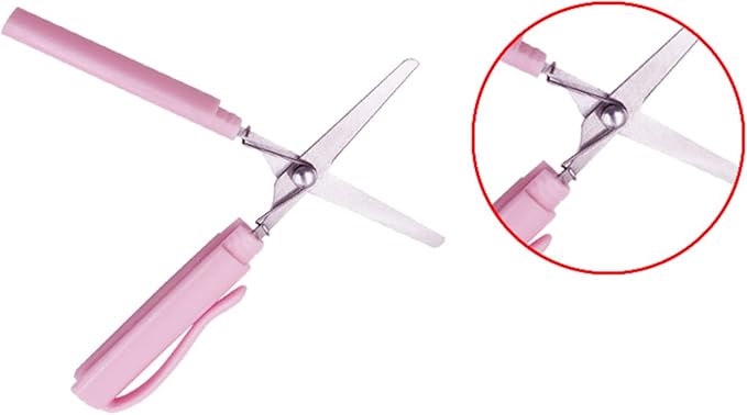 Pen Style Scissors with Cover Foldable Scissors Student Scissors Small Craft Scissors Embroidery Scissors for School, 1.4*2*11.4cm, Blue
