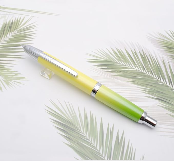 JINHAO 10 Press Fountain Pen, Retractable Metal Pen with Ink Converter (EF Nib 0.38mm, Gradient Green)