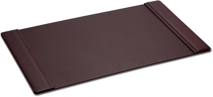 Dacasso Pad with Side Rails Luxury Leather Blotter for Writing-Executive Desk Surface Protecto, 25.5" x 17.25", Chocolate Brown