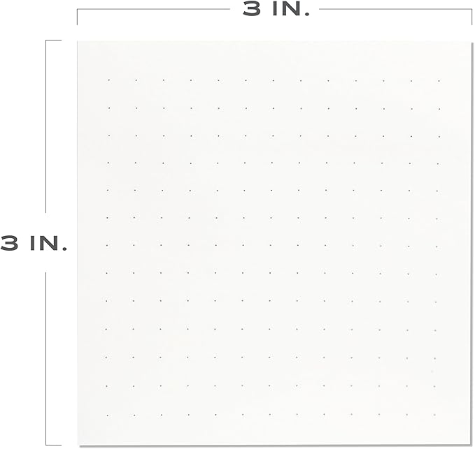 Sticky Notes Dots Grid 12pk | 3x3 Inch Small Self Stick Notepads for Desk and School Supplies