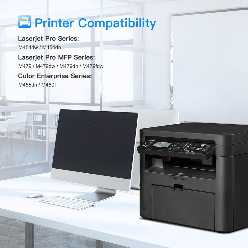 414A Black Toner Cartridges W2020A (with Chip) Replacement for HP 414A 414X Toner Cartridge Compatible with HP Color Pro Laserjet MFP M479fdw M479fdn M454dw M454dn Printer (2 Pack)