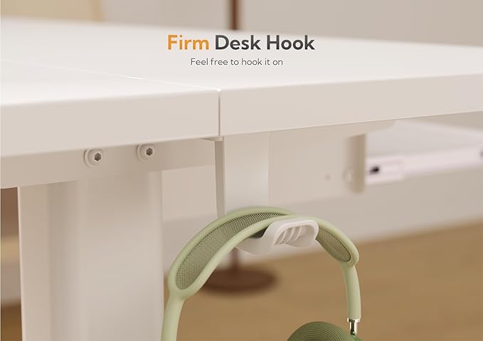Standing Desk with Keyboard Tray, Electric Standing Desk Adjustable Height, 48x24 Inches Sit Stand up Desk with Splice Board, Raising Desk for Home Office, White