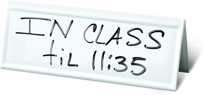 Trainers Warehouse Heavy Duty Premium Reusable Name Cards, White, Dry-Erase Tent, Space Saver, 8.75" x 3" (10)