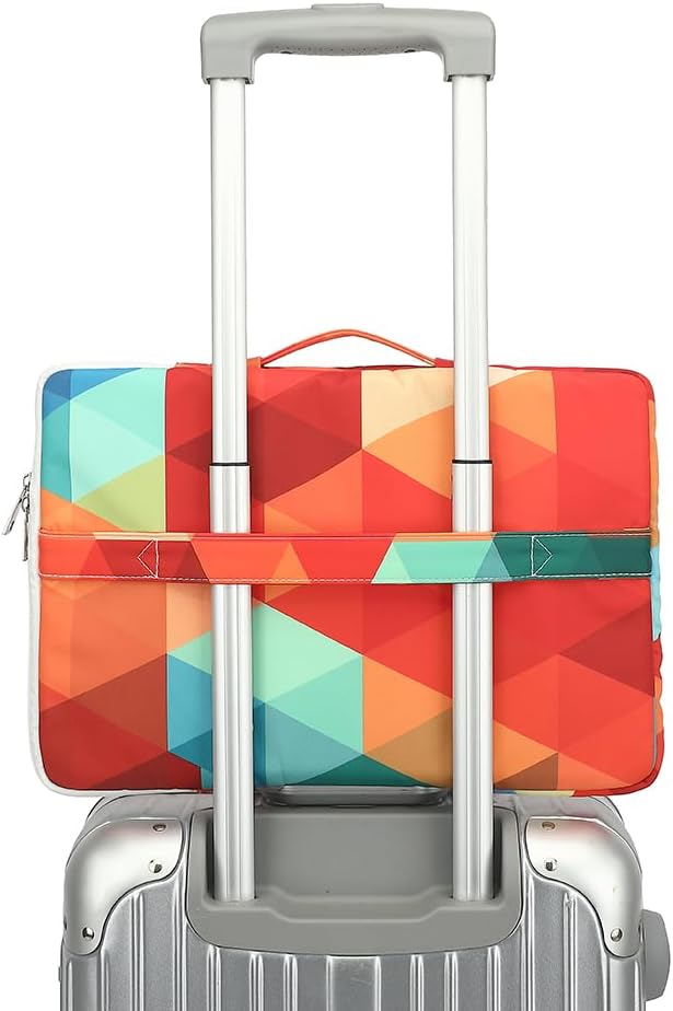 canvaslife 360° Protective Laptop Sleeve Case Bag with 4 Pockets for MacBook Pro 16 inch and 15 inch-15.6 inch Laptop (Rainbow peacock)