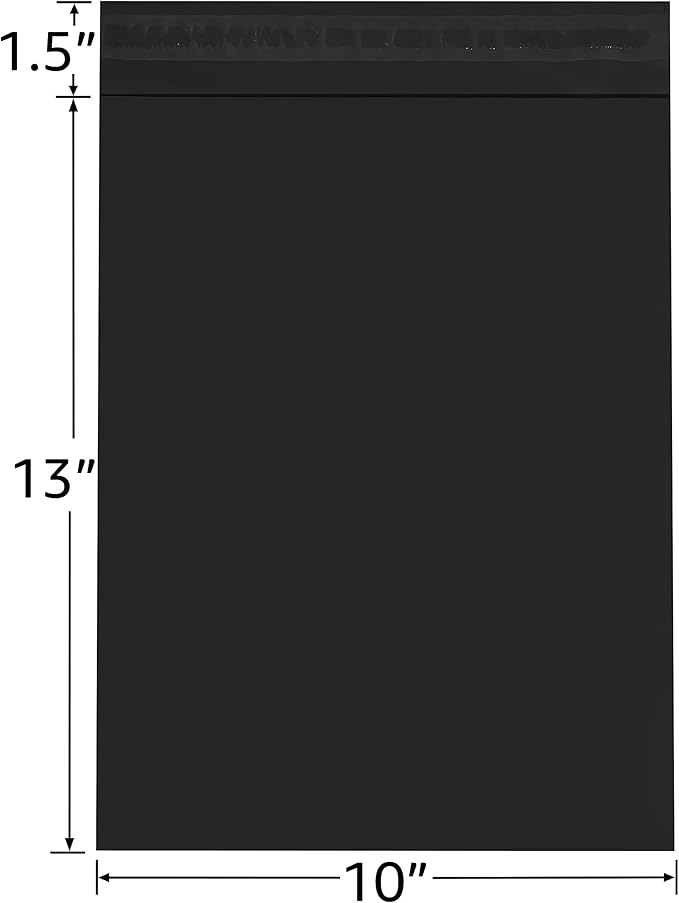 Colored Poly Mailers Pack of: (Black, 10" x 13" pack of 200) Be creative with your packaging with Colored mailers