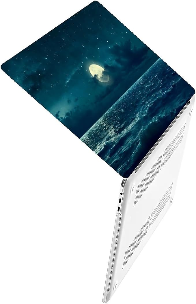 Compatible with 16.2 Inch MacBook Pro 2485/A2780, Night Sea Beach Moon Ocean Landscape Hard Plastic Shell Cover Case