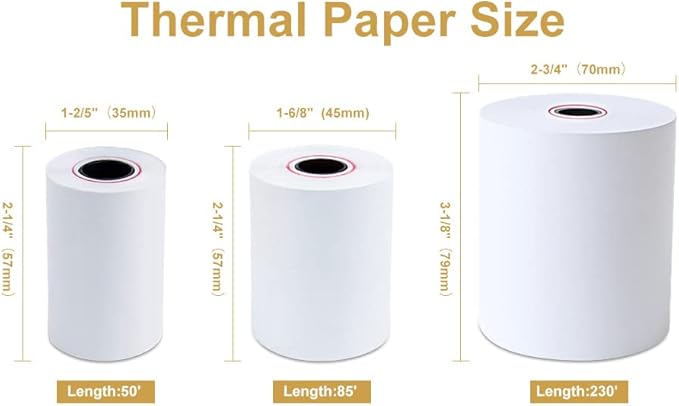OausTect Credit Card Paper Rolls Thermal 2 1/4 X 50 Adding Machine Paper Rolls for POS Printer/Cash Register Machine, 100 Rolls