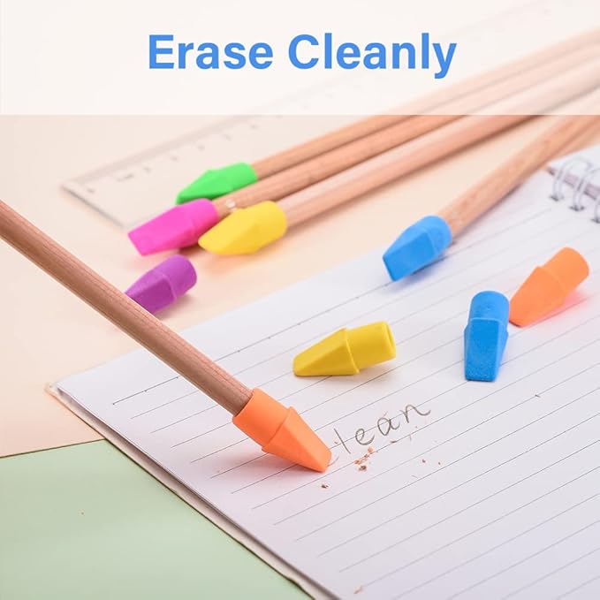 Sooez 120 Pack Pencil Top Erasers, Cap Pencil Eraser Toppers, Studying Supplies for Teachers Classroom Must Haves Pencil Erasers, 7 Colors