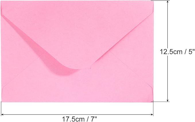 PATIKIL Mini Envelopes, 50 Pack Gift Cards Business Cards Envelope for Invitation Graduation, Pink