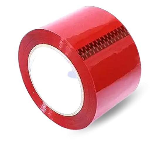 Heavy Duty Packaging Color Tape for Shipping,Packing and Moving 2" Wide x 2.0 Mil Thick -110 Yrd Roll -Acrylic Adhesive Tape for Box Sealing. (6 Rolls, Red, 2" Wide x 110 yds)