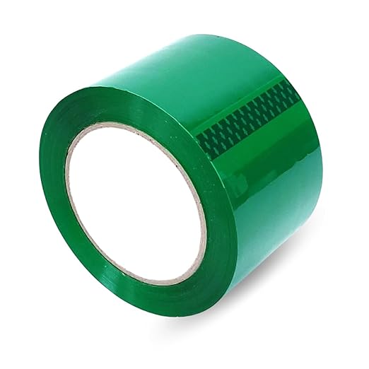 Heavy Duty Packaging Color Tape for Shipping,Packing and Moving 3" Wide x 2.0 Mil Thick -110 Yrd Roll -Acrylic Adhesive Tape for Box Sealing. (4 Rolls, Green, 3" Wide x 110 yds)