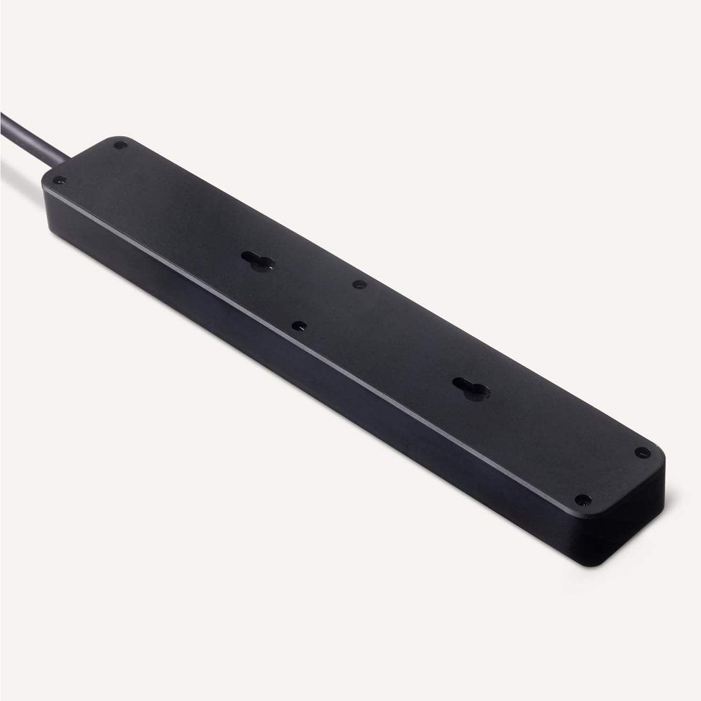 Amazon Basics Rectangle 6-Outlet, 600 Joule Surge Protector Power Strip, 2ft, Black, Small, 2-Pack