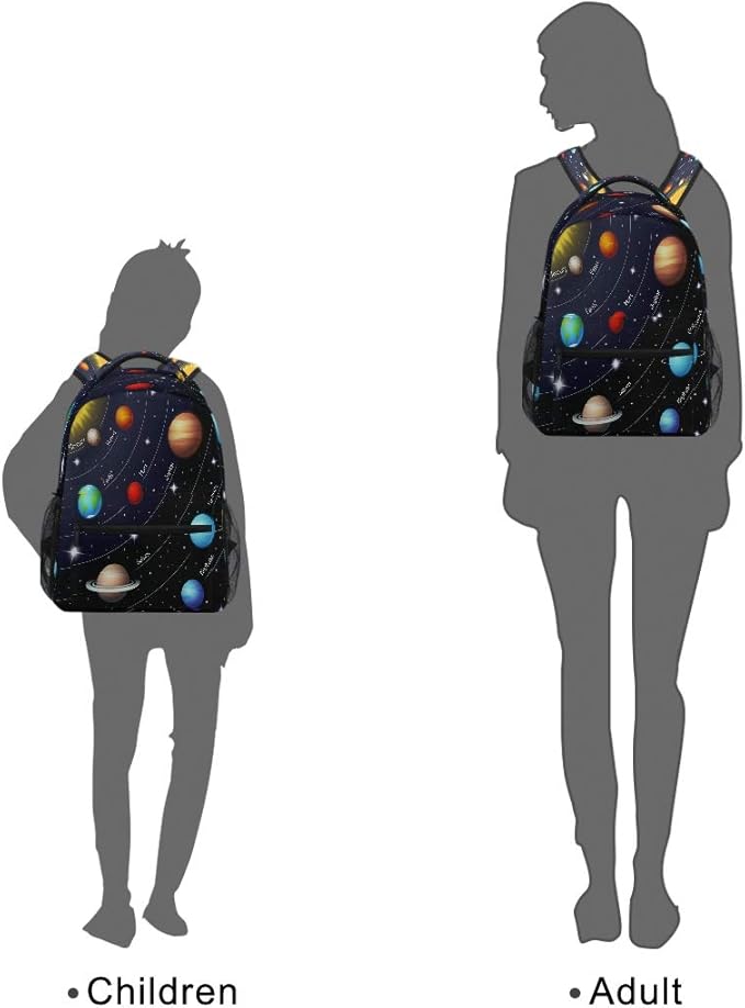 Blueangle Colorful Solar System Printing Computer Backpack - Lightweight School Bag for Boys Girls Tenns