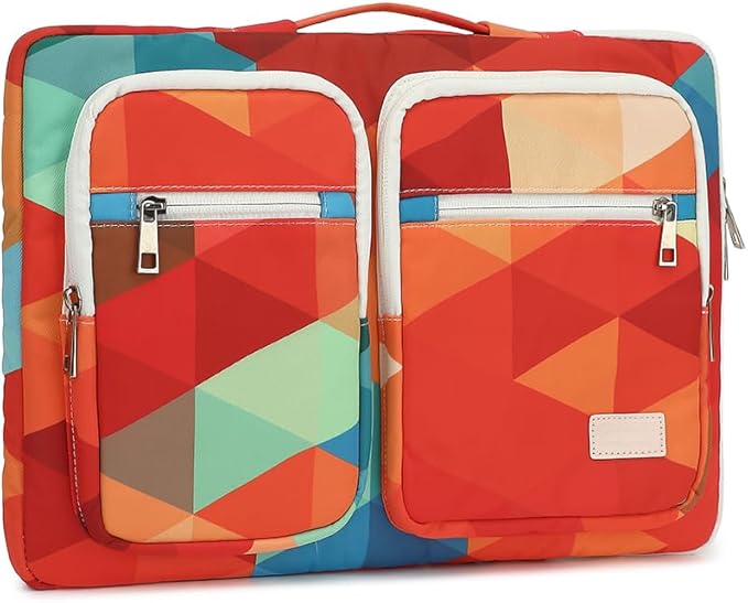 canvaslife 360° Protective Laptop Sleeve Case Bag Cover with Handle For iPad 12.9 inch,MacBook Pro Air 13" and 12.5 inch-13.3 inch Laptop (Rainbow peacock)