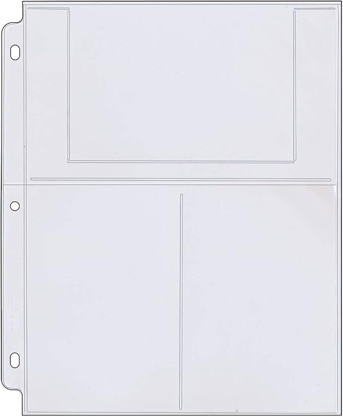 StoreSMART - Photo/Postcard Page for 3-Ring Binders - Archival-Safe Plastic - Three 4" x 6" Pocket - Holds six Photos/Postcards - 200-Pack - LC46-200