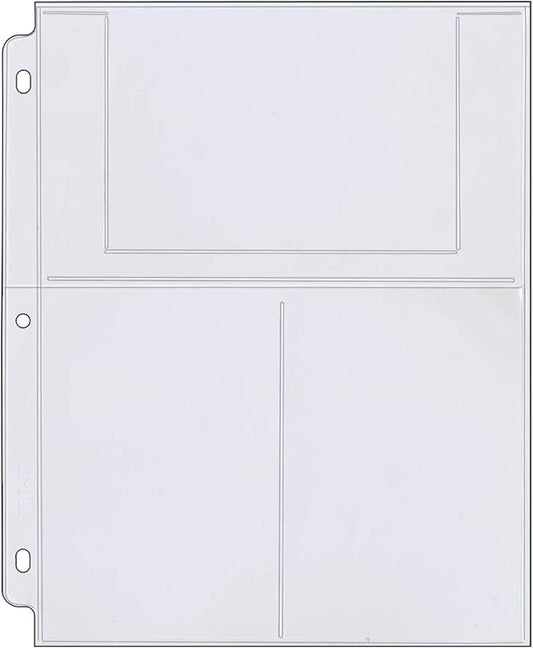 StoreSMART® - Photo/Postcard Page for 3-Ring Binders - Archival-Safe Plastic - Three 4" x 6" Pocket - Holds six Photos/Postcards - 100 Pack - LC46-100