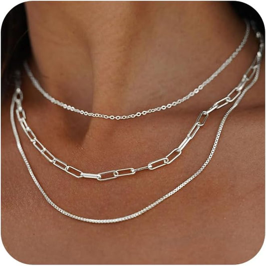 Herringbone Necklace for Women,Dainty Gold Necklace,14k Gold Plated Snake,Gold Chain Choker Necklaces,Simple Gold Layered Necklaces,Gold Jewelry Gift for Women