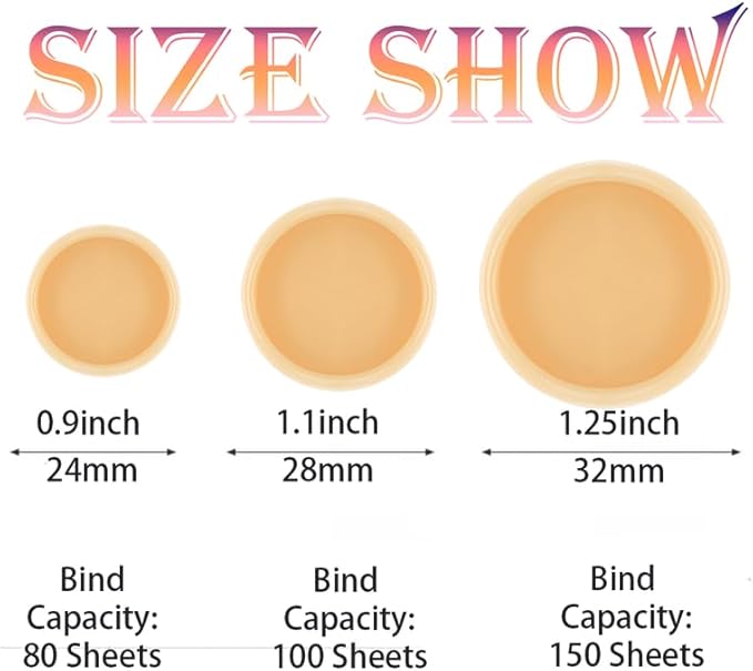 100PCS Discbound Notebook Accessories Expansion Planner Discs Binder Rings Loose-Leaf Plastic Book Binding Disc(Beige,1.1"/28 mm)