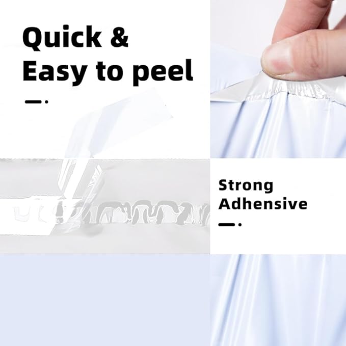 POLYSELLS 1000 pcs 6x9 Inches White x Silver Poly Mailers Shipping Envelopes, Strong Adhesive Sealing, Waterproof, and Tear-resistant Postal Mailing Bags for Clothing, Books, and Accessories
