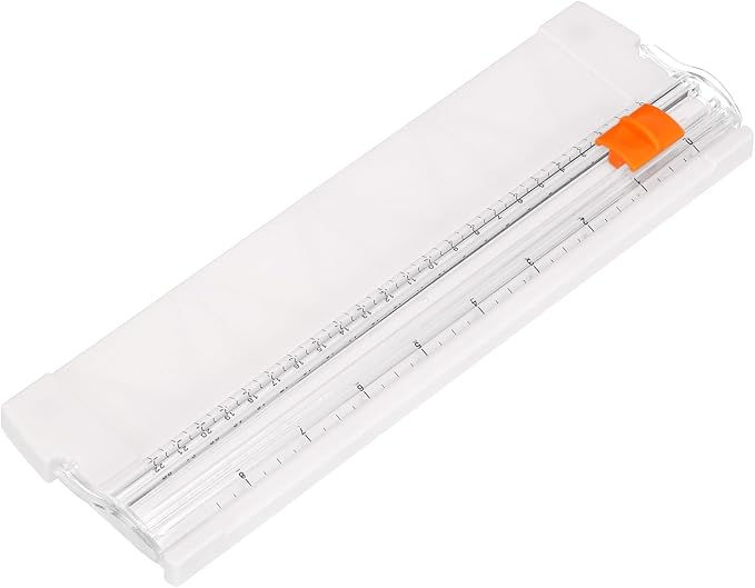 PATIKIL Paper Trimmer, Plastic Portable A5 Paper Cutter Slicer Tool with Side Ruler for Scrapbooking Craft Paper Photo Cardstock Label, White