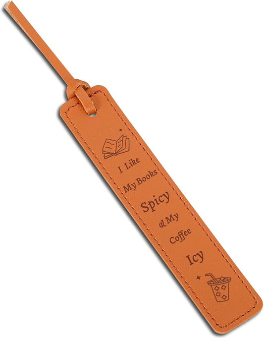 Leather Bookmarks for Book Lovers, Funny Reading Gifts for Women Men Friend Him Her Bookish, Spicy Leather Bookmark Present for Birthday Christmas Stocking Valentines Day Book Club Coworker
