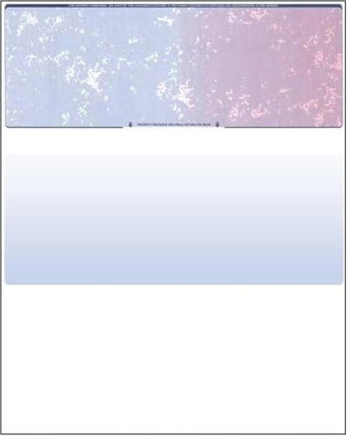 Compuchecks Check on Top Blank Check Paper - 1000 Pack, Quick-Books & Laser Printer Compatible - Security Business Checks with Voucher - 8.5" x 11" Blue/Red Prismatic