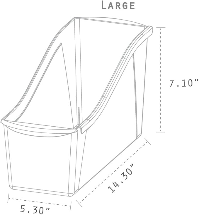 Storex Large Book Bin, Interlocking Plastic Organizer for Home, Office and Classroom, Black, (70109E06C) (Pack of 6)