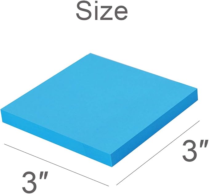 Sticky Notes 3x3 Inches,Bright Colors Self-Stick Pads, Easy to Post for Home, Office, Notebook, 48 Pads/Pack…