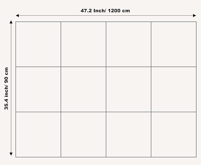 Large Cork Board Alternative - 47"x35" 12 Pack Felt Wall Tiles with Safe Removable Adhesive Tabs, Cork Wall Tiles Cork Board for Home Office Pin Board Tack Board 48 x 36 - Smoky Blue