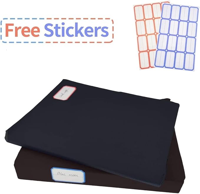 2 Pack Stretchable Book Sleeve Covers, for Paperbacks Hardcover Textbooks up to 9" x 12", Office Supplies with Free Sticker Labels (2 Pack, Red)