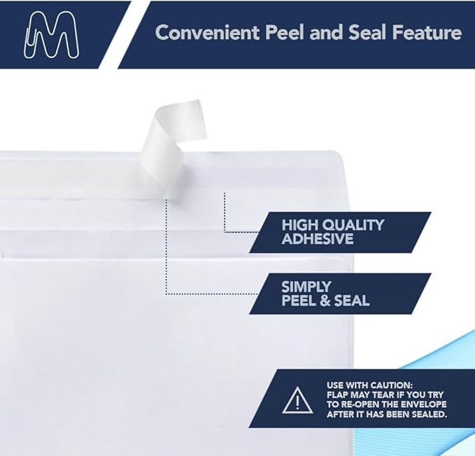 MOS A9 Invitation Envelopes – 5-3/4" x 8-3/4" White Mailing Envelopes Self Seal (500 Count) – 120GSM/ 32LB Bond Heavy Duty – For Greeting Cards, Card Making, RSVP Cards, Wedding Invites