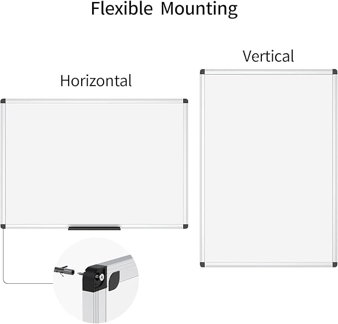 VIZ-PRO Magnetic Whiteboard/Dry Erase Board, 18 X 12 Inches, Includes 1 Eraser & 2 Markers & 4 Magnets