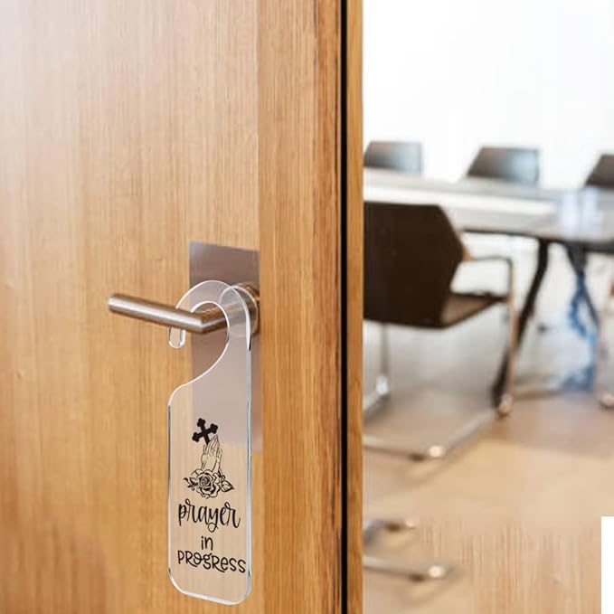 Do Not Disturb Door Sign Engraved Acrylic Hanger Handle Home Decor Acrylic Banner Acrylic Hanging Sign Door Plaque Handmade Office Hanging Sign Prayer In Progress
