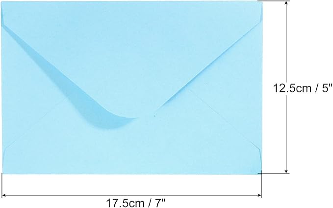 PATIKIL Mini Envelopes, 50 Pack Gift Cards Business Cards Envelope for Invitation Graduation, Light Blue