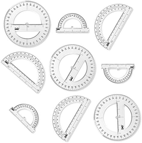 Mr. Pen- Protractor, 9 Pc Protractor Set, Protractor Ruler, Drafting Tools, Circle Protractor, Protractor for Kids, Protractors Classroom Set, Large Protractor, Protactor 360 Degree, Math Geometry Set