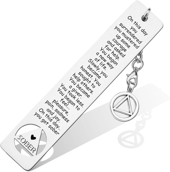 Sobriety Gift for Women Men, Proud of You Sobriety Bookmark, Alcoholics Addiction Stay Clean and Sober Bookmark, Inspirational Christmas Graduation Gifts-DB15