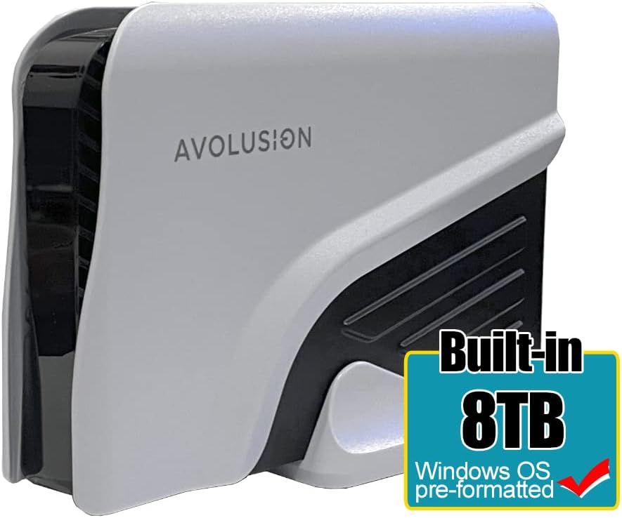 Avolusion PRO-Z Series 8TB USB 3.0 External Hard Drive for WindowsOS Desktop PC/Laptop (White)