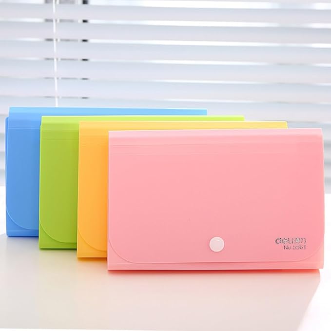 Expanding File Folder, Subdivision Accordion File Folder Mini Organizer PP Wallet for Cards,Coupons,Receipt,Tax Item or Changes,7x4.5 Inches,12 Pockets with Tabs and Check Case(Set 4)
