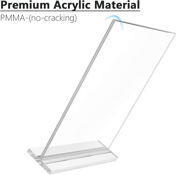 MaxGear Acrylic Sign Holder 8.5x11 6 Pack, Double Sided Clear Table Signs Stand, Vertical Flyer Holder, Plastic Sign Frame Display for Picture, Stores, Restaurants, Hotels, Office T Shape