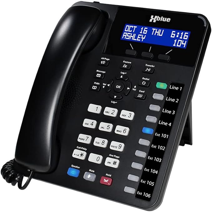 XBLUE X16 Plus Small Business Phone System Bundle with (4) XD10 Digital Phones - Capacity is (6) Outside Line & (16) Digital Phones - Includes Auto Attendant, Voicemail, Caller ID, Paging & Intercom