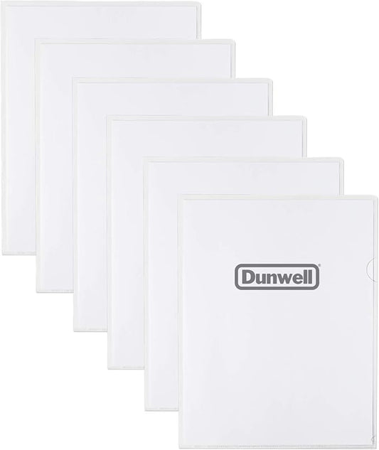 Dunwell Clear Plastic File Folder Sleeves, 6 Pack, 8.5x11 Letter Size, Acid-Free Poly Plastic