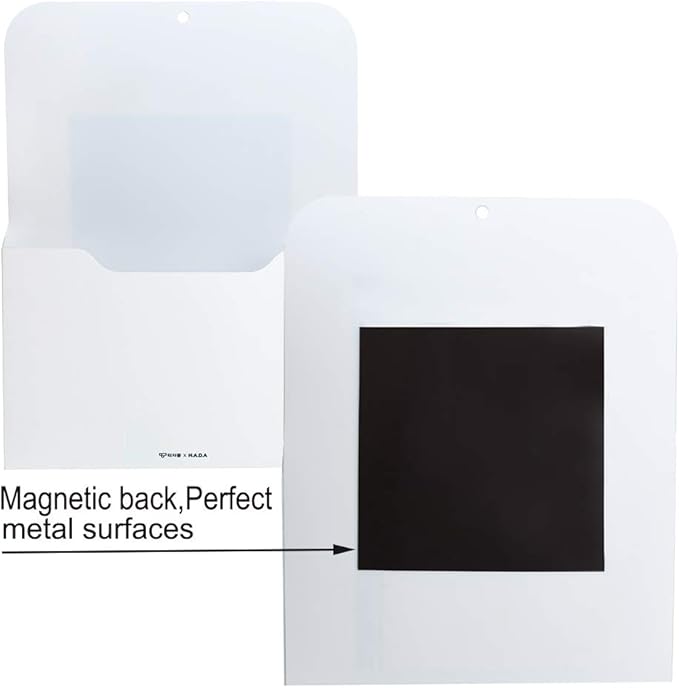 Magnetic File Holder - Magnetic Paper Holder, Pocket Organizer Office Supplies Storage Mail Organizer for Notebooks,Planners,Letter (1 Pack)