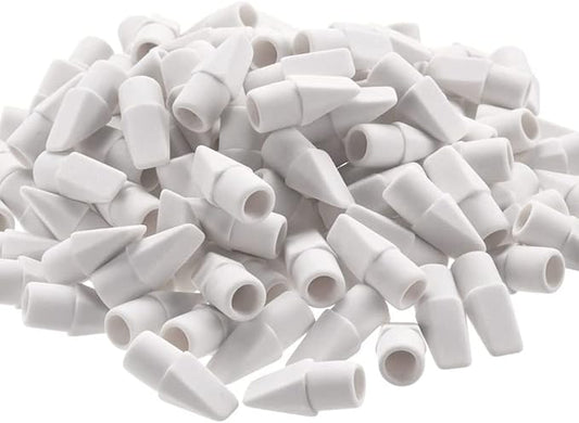 Sooez 120 Pack White Pencil Erasers, Pencil Top Erasers, Cap Erasers, Eraser Tops, Pencil Eraser Toppers, Studying Supplies for Teachers