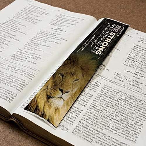 Be Strong & Courageous, Bulk Pack of 6 Woven Fabric Christian Bookmarks, Silky Soft Joshua 1:9 Flexible Bookmarker for Novels Books and Bibles, Religious Memory Verse Gift
