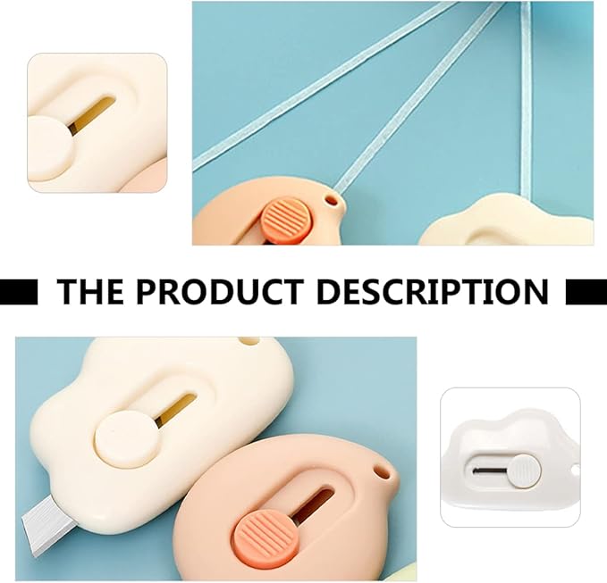 Angoily 3pcs for Home Utility Mini Retractable Lock Opening Tool School Pocket Knife Function Portable Knives Cutting Students Cardboard Craft Cartons Letter Practical Animal Box Cutter