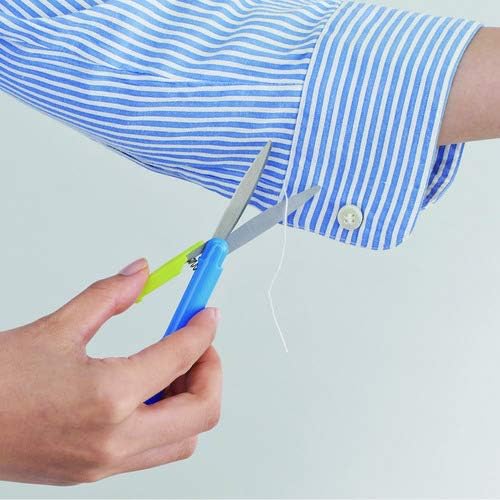 PLUS Plus Scissors Portable Type Fit Cut Curve Twiggy Blue Slim Form 34-575